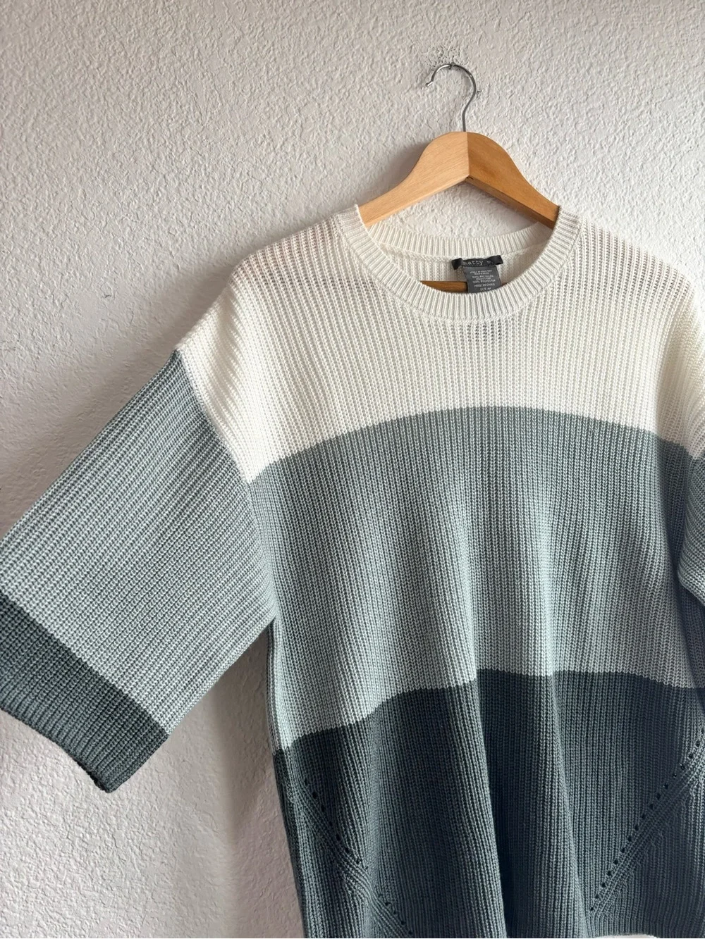 Matty M Color Block Short Sleeve Knit Sweater Womens Size Medium